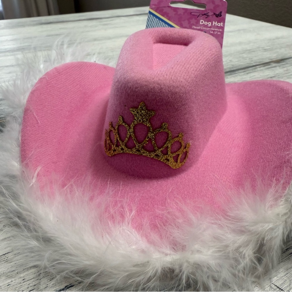 Doggy Parton Pink Dog Hat with Gold Crown